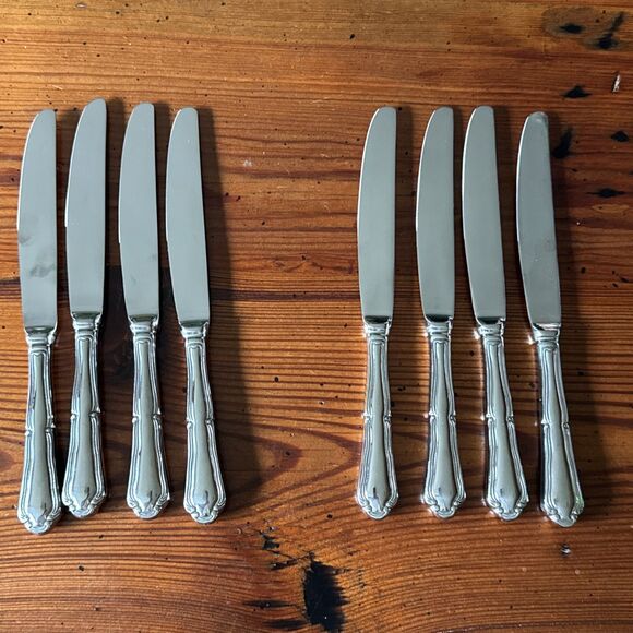 Wallace Silversmiths Barocco Pierced Knives Set of 8 Stainless Steel 10” - Picture 6 of 6